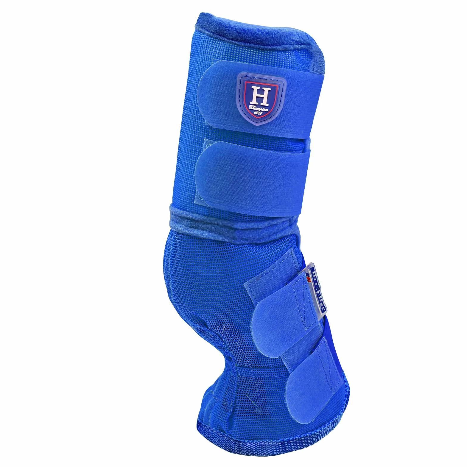 Harrison Howard Lot de 4 guêtres anti-mouches pour cheval - Bleu foncé - XL