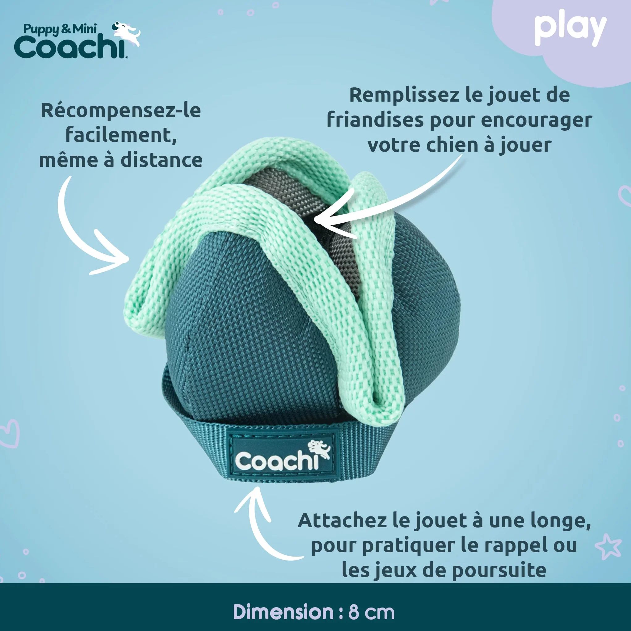 Coachi Chase & Treat pour Chiens et Chiots - Jeux de Poursuite, éducation à Distance et agilité