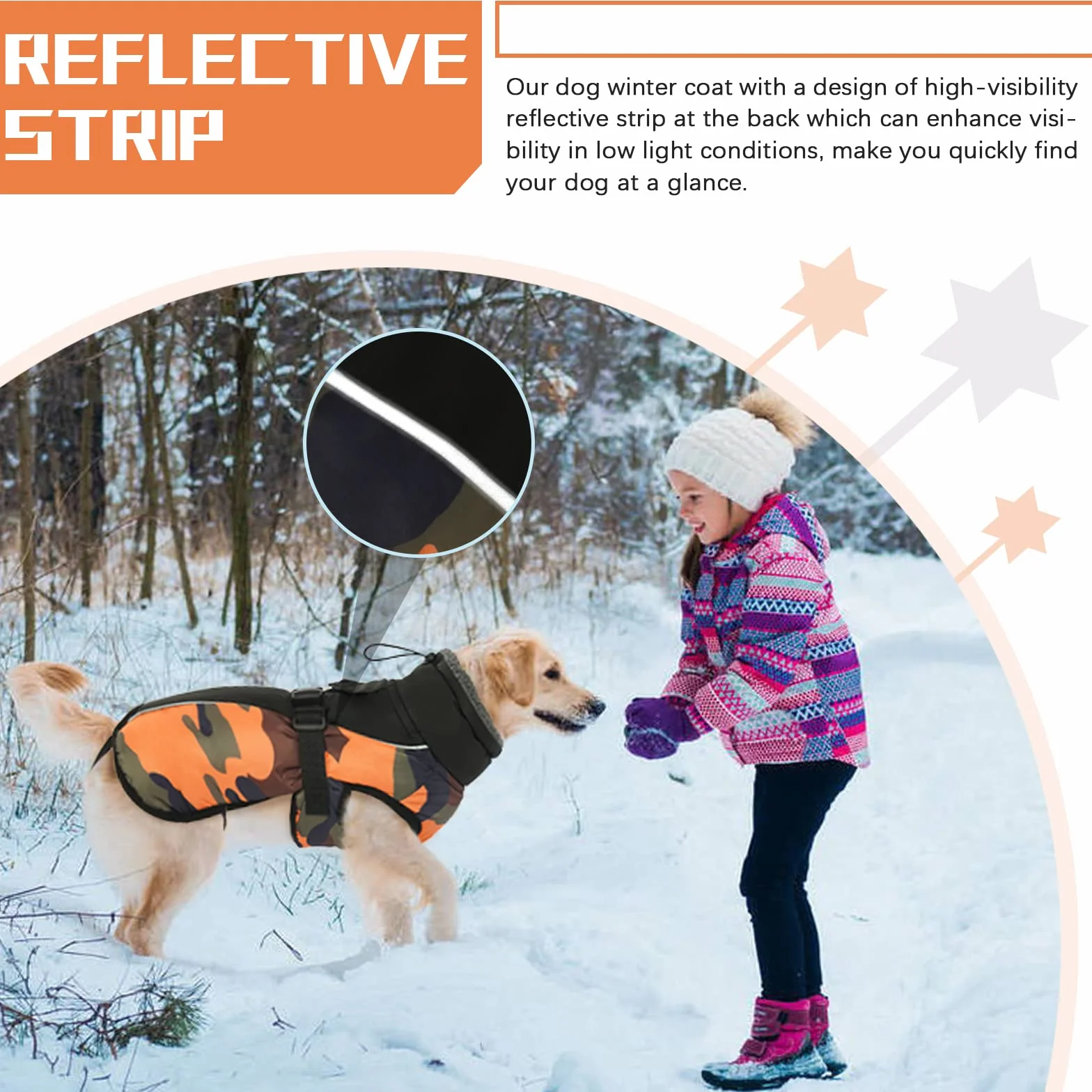 Manteau d'hiver imperméable pour chien avec doublure polaire et réflecteur ajustable