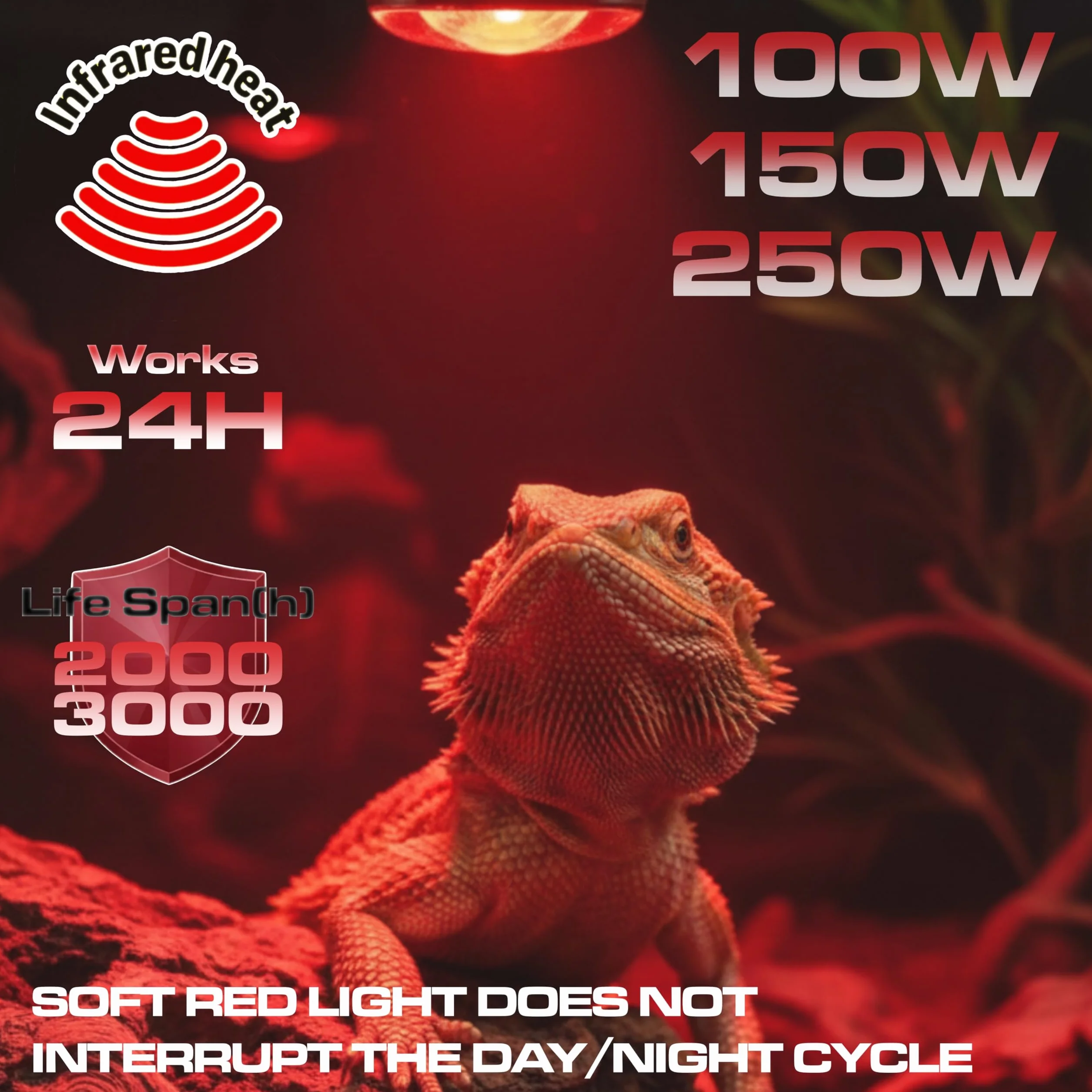 CLAR Ampoule Chauffante 250W E27 Lampe Infrarouge Rouge pour Terrarium Thérapie de Chaleur Animaux Pack 5