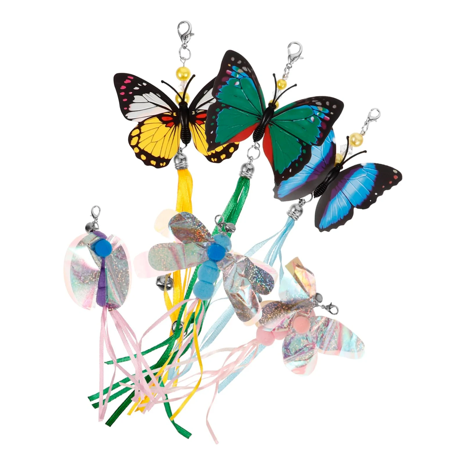 INOOMP 30pièces Accessoires De Remplacement pour De Chat Jouets Insectes Libellule Coccinelle Abeille Interactifs Et Ludiques pour Chats Et Chatons