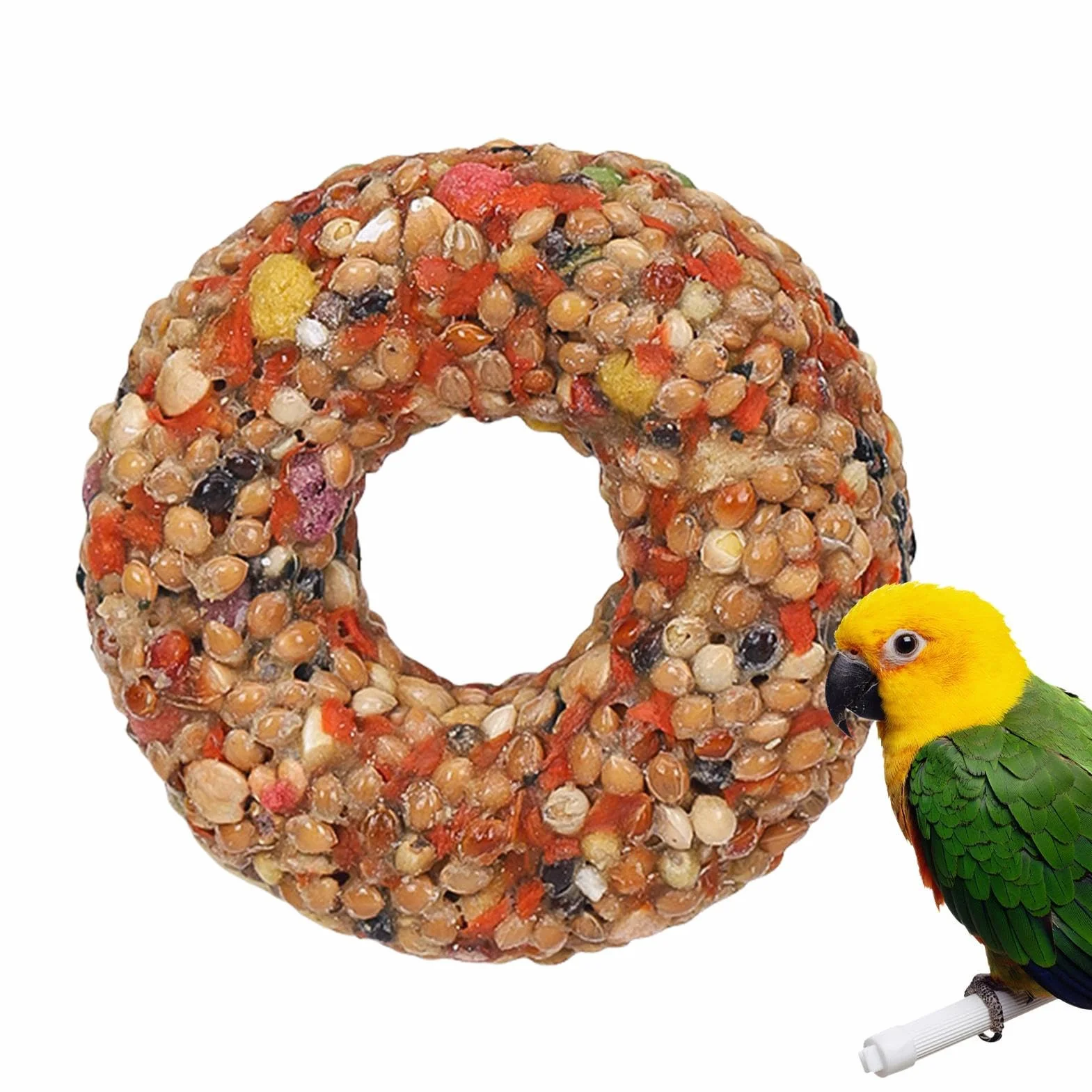 Friandises pour Calopsittes Anneau à Mâcher en Grains Forme de Donut pour Perroquets