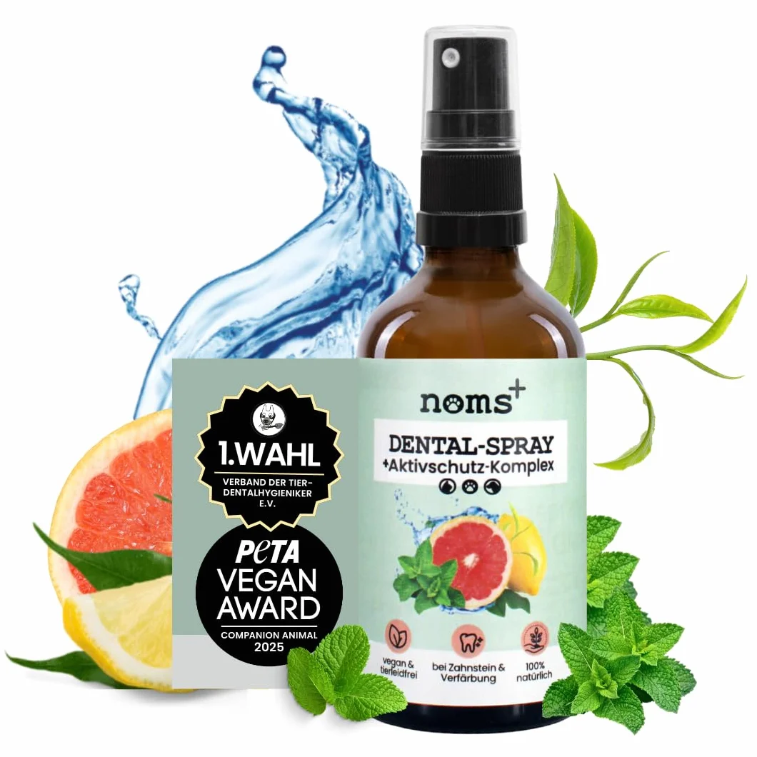 noms+ Spray dentaire pour chiens et chats [réserve annuelle] Spray élimine la plaque dentaire 100 % naturel, contre le tartre, la mauvaise haleine, la plaque dentaire pour le nettoyage des dents et