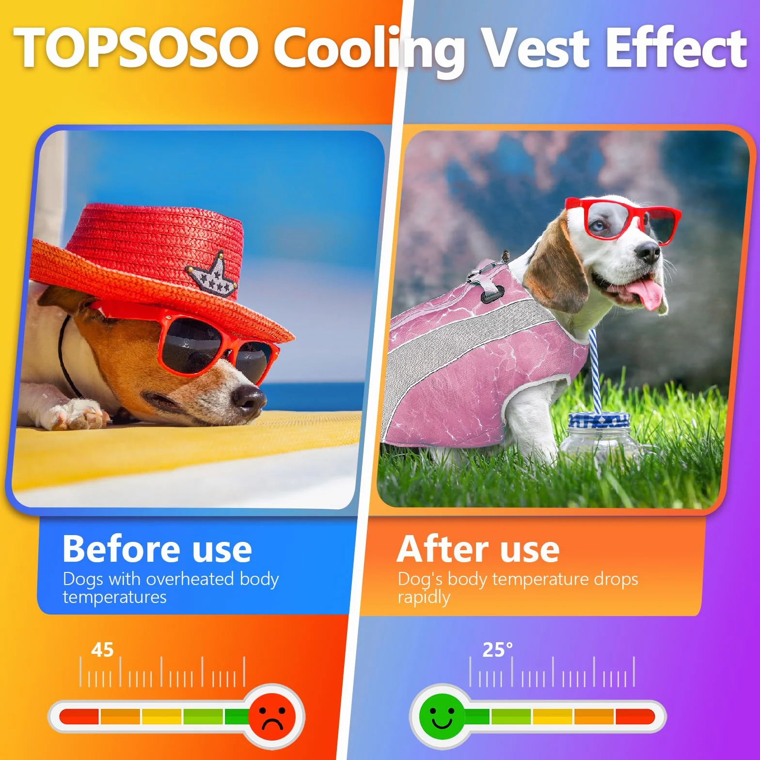 Gilet Rafraîchissant pour Chien Veste Rafraichissante avec Fermetures éclair Écran d'évaporation Respirant Extérieur Soleil Rose L