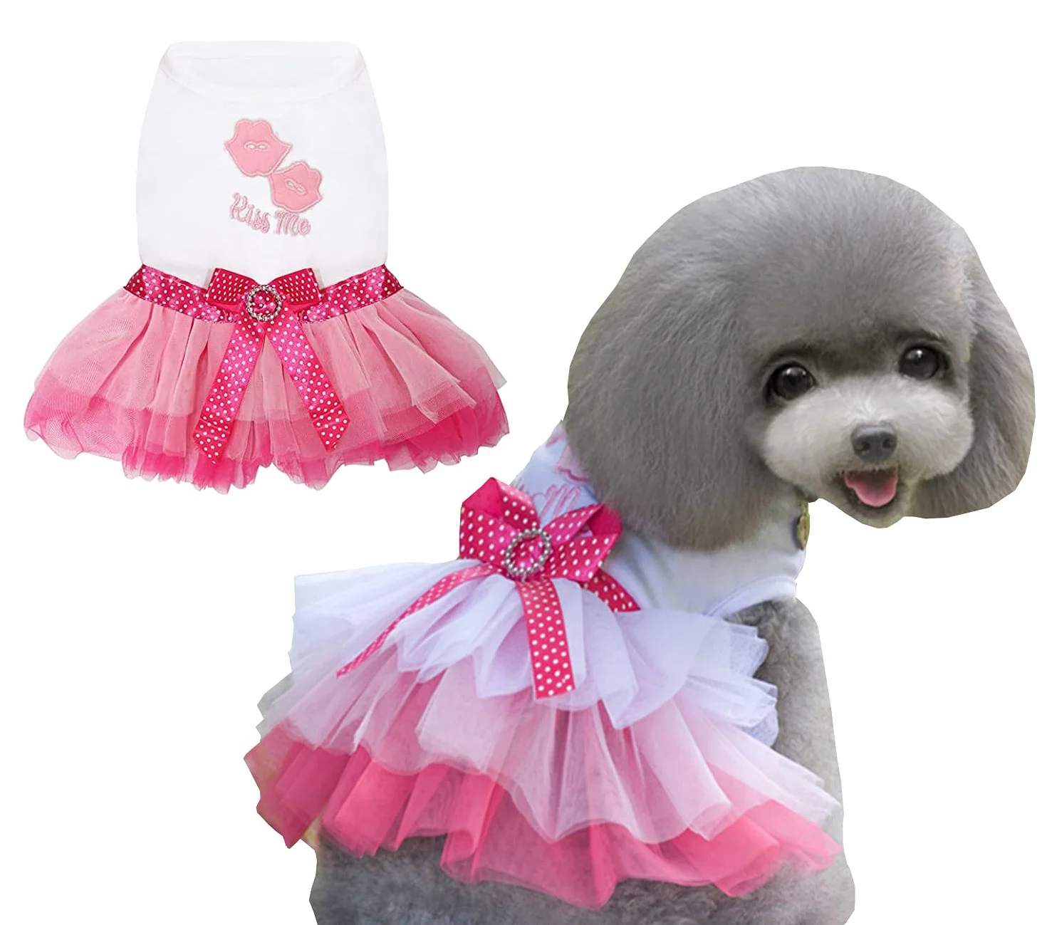 Chien Robe Luxe Chiot Jupe Princesse Robes Mariage Soirée Tutu Bowknot pour Petite Fille