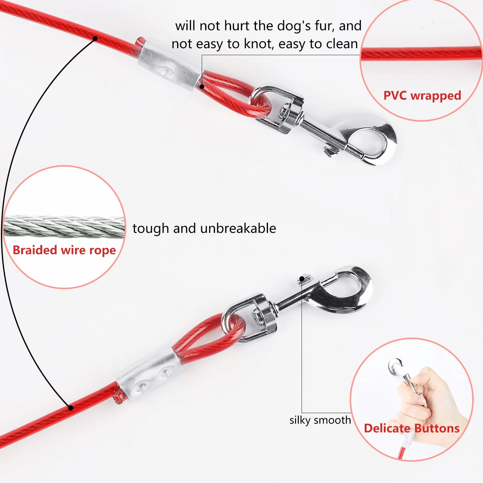 EFUTURETIME Piquet d'Ancrage Spirale Longe Chien Acier Inoxydable 9m Camping