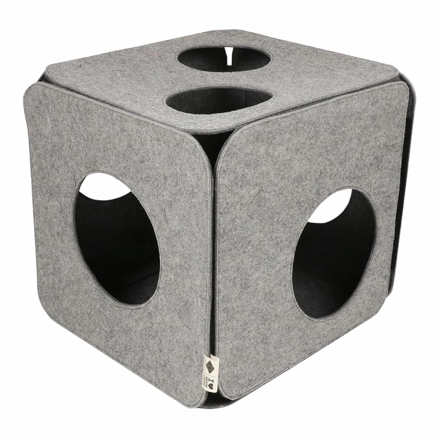 D&D Home Cube de Jeu en Feutre pour Chat Gris 40 x 40 x 40 cm