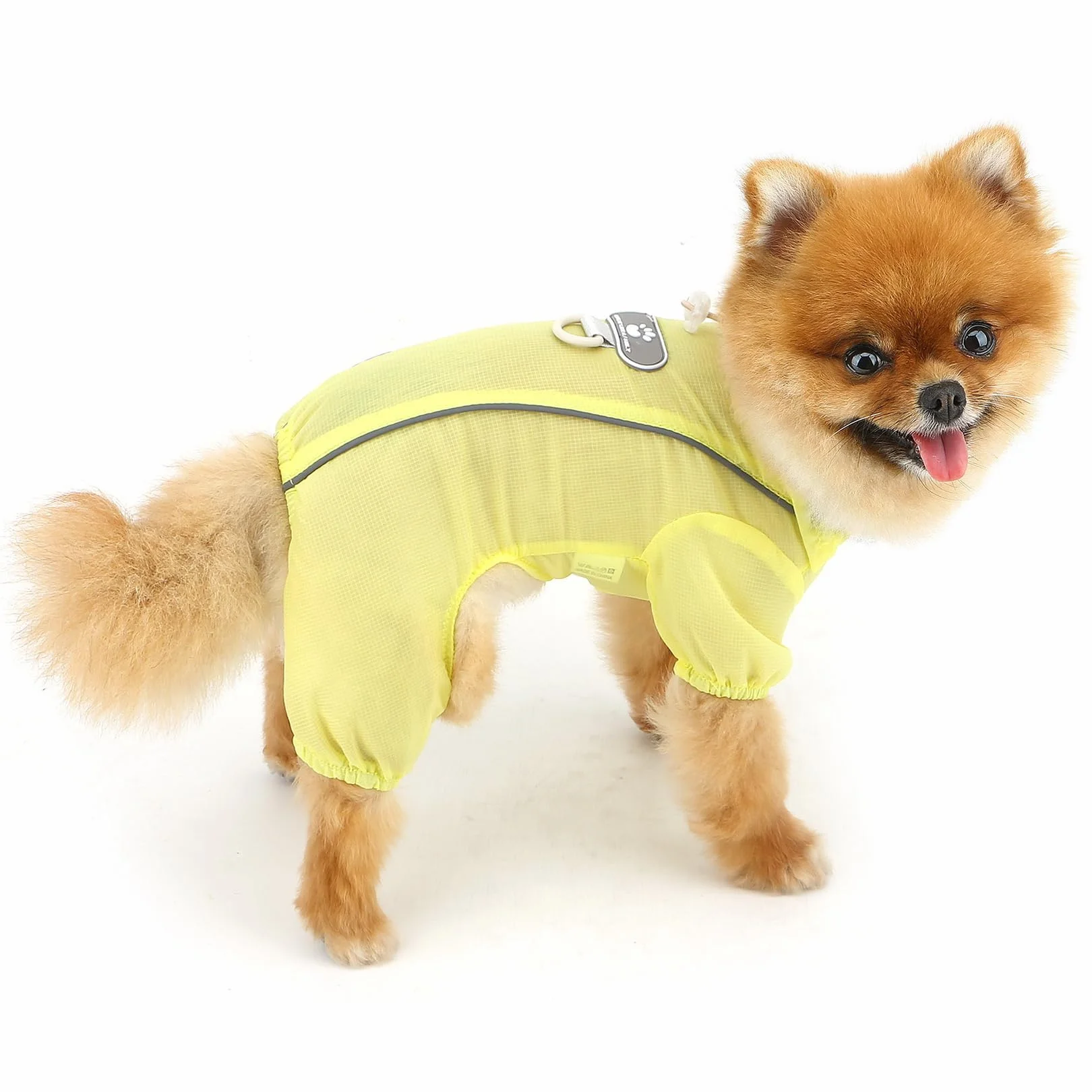 PAIDEFIL Combinaison été chien petite taille vêtement protection solaire respirant rafraîchissant bouton jaune M