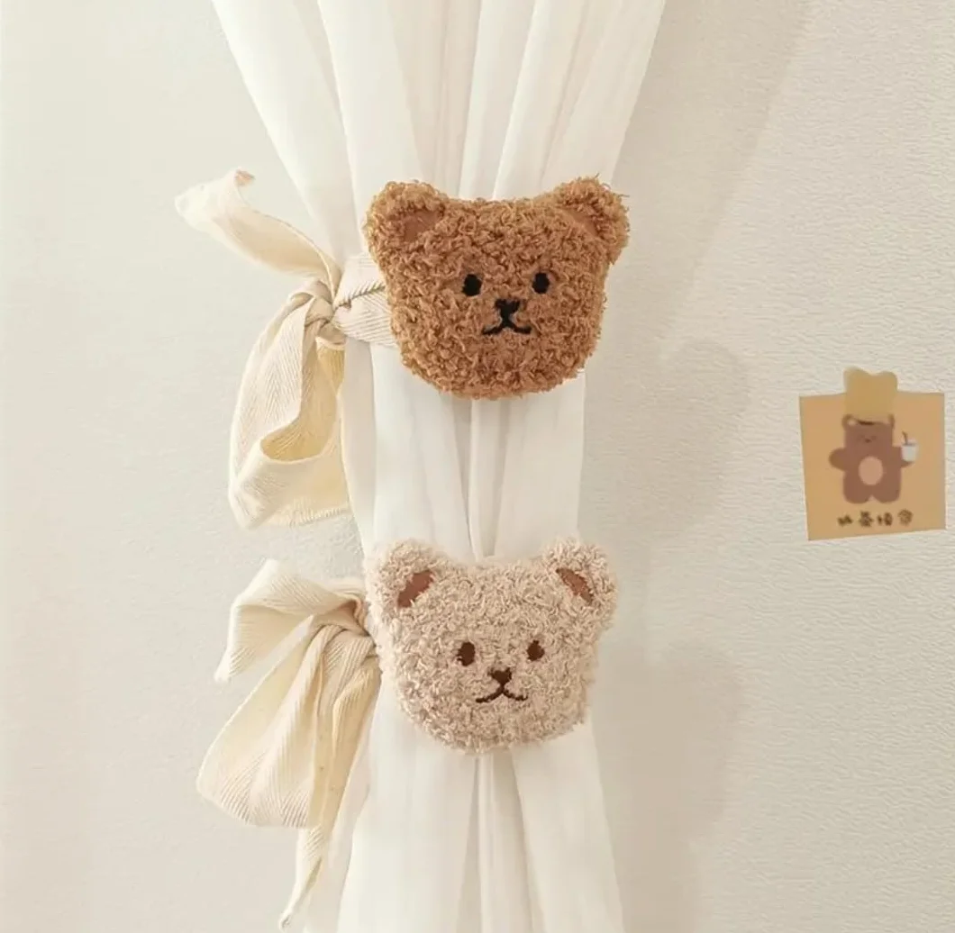 Embrasses de rideau pour enfants avec ourson couleur crème