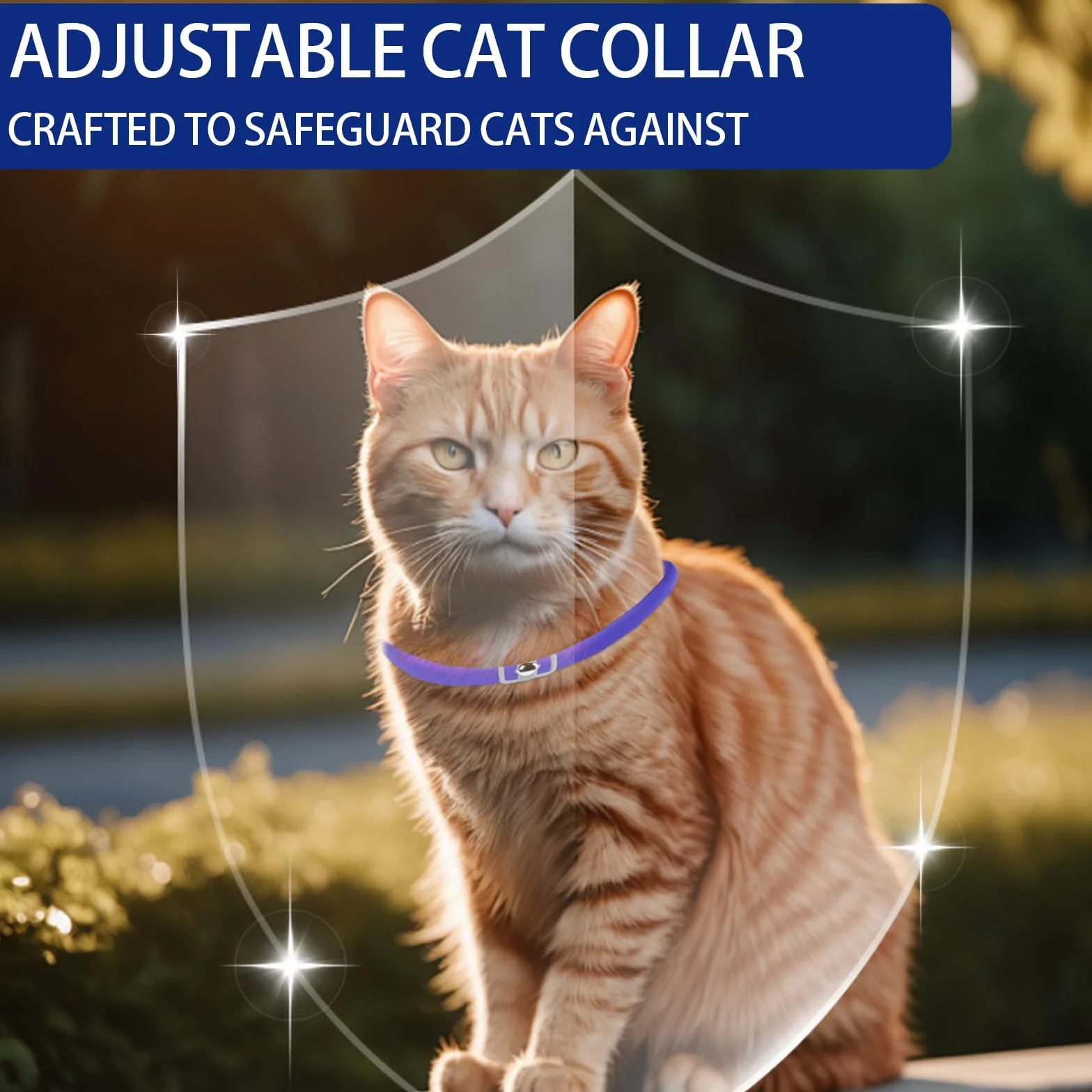 Collier Apaisant pour Chats 3 Pcs, Réglable Imperméable, Anti-Anxiété Naturel, 38cm (Violet)