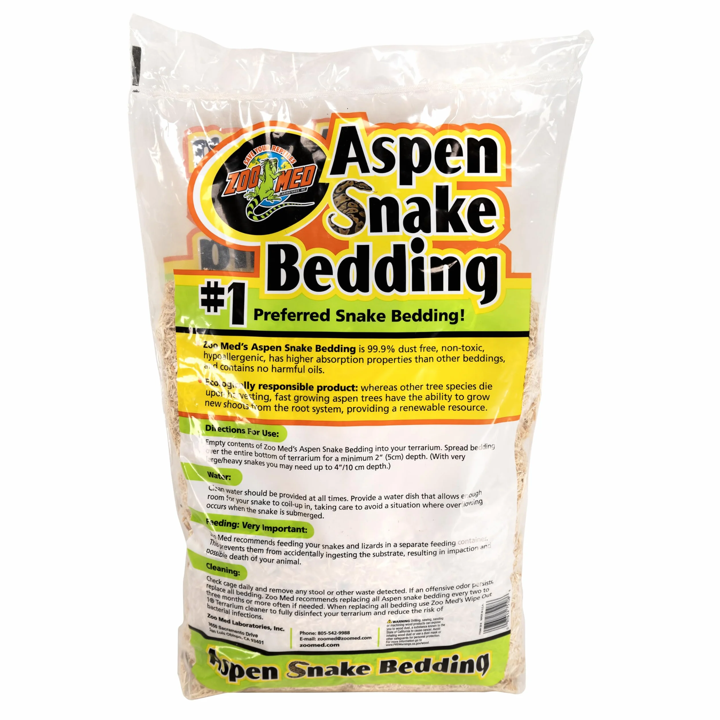 Zoo Med Aspen Snake Bedding Substrat 8,8 L