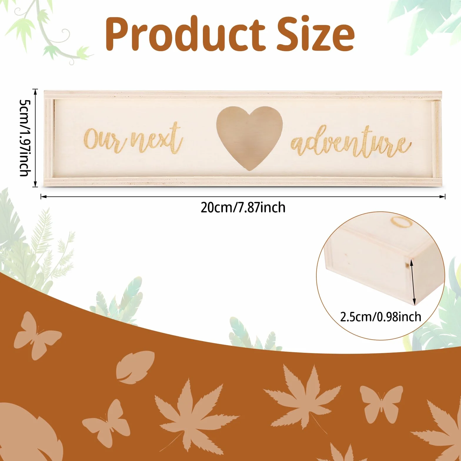 Boîte Souvenir Test de Grossesse Bois Coffret Cadeau Annonce Bébé (Blanc)