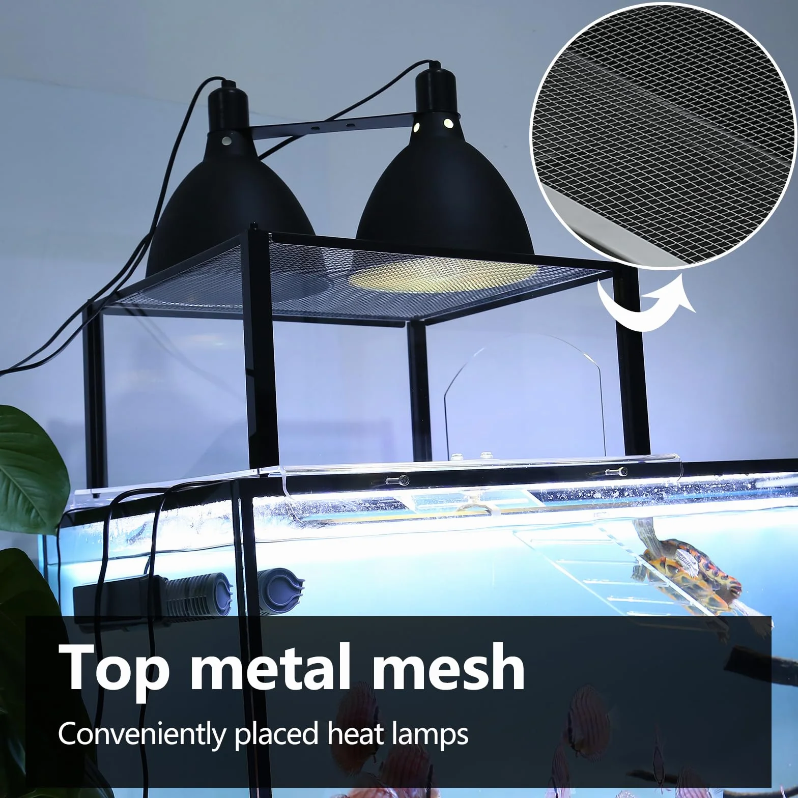 Plateforme pour tortues aquatiques 200L avec rampe, accessoire réservoir