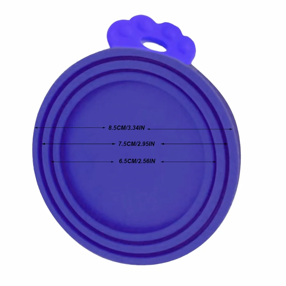 Couvercles Silicone de Conserve, Coque en Silicone pour Animal Domestique Peut Couvertures, Pet Food Can Lids, 3 en 1 Couvercle Boite Conserve Chat, Pour des Tailles Multiples