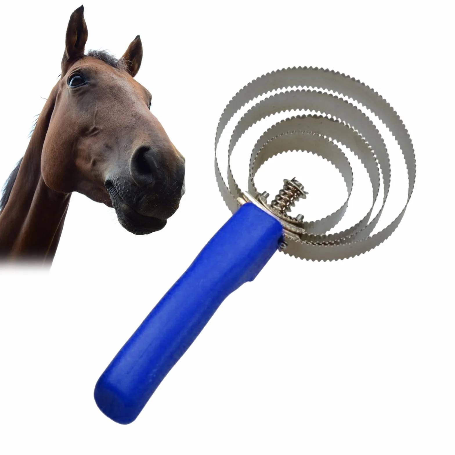 Peigne Curry Cheval Double Face en Acier Inoxydable pour Chevaux Moutons Bovins