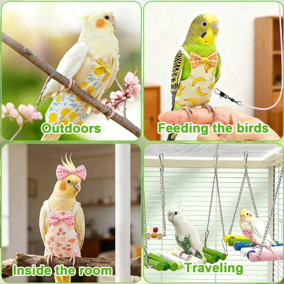 Lot de 5 Couches Réutilisables pour Perroquets, Culotte d'Entraînement pour Oiseaux de Compagnie