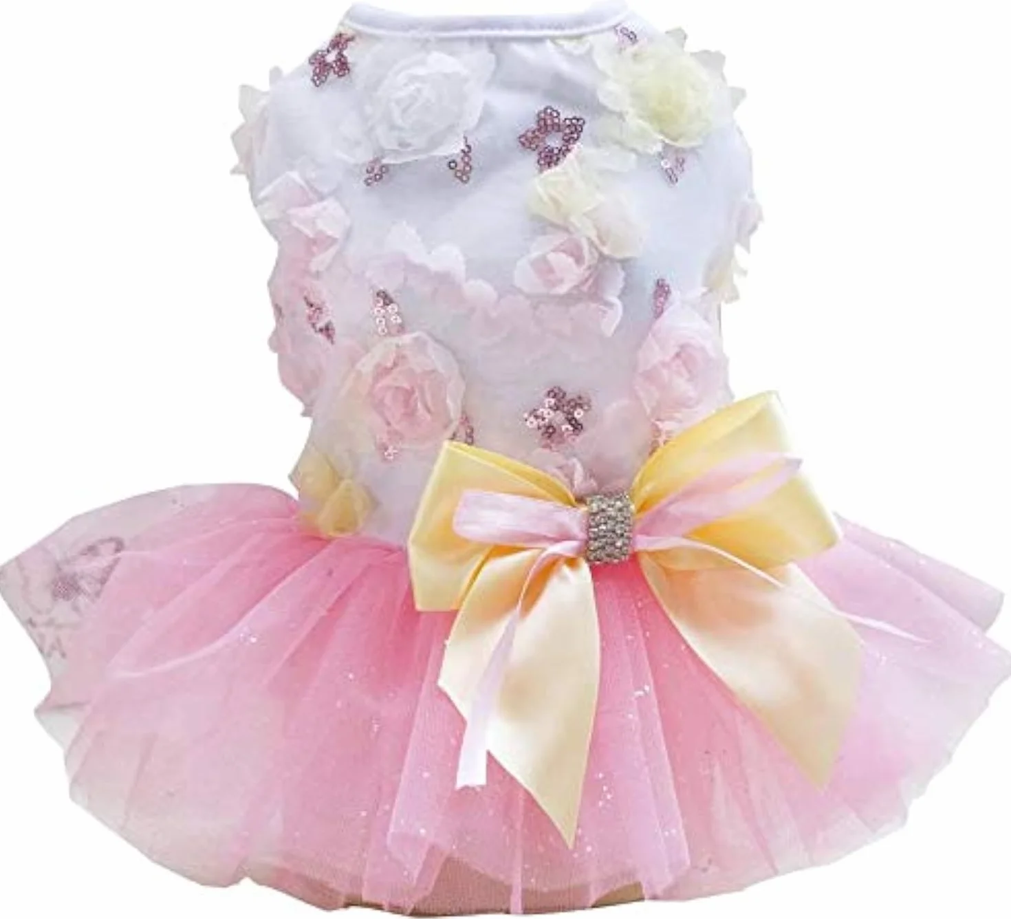 Robes Tutu Princesse Dentelle de Luxe pour Petit Chien Fille Rose