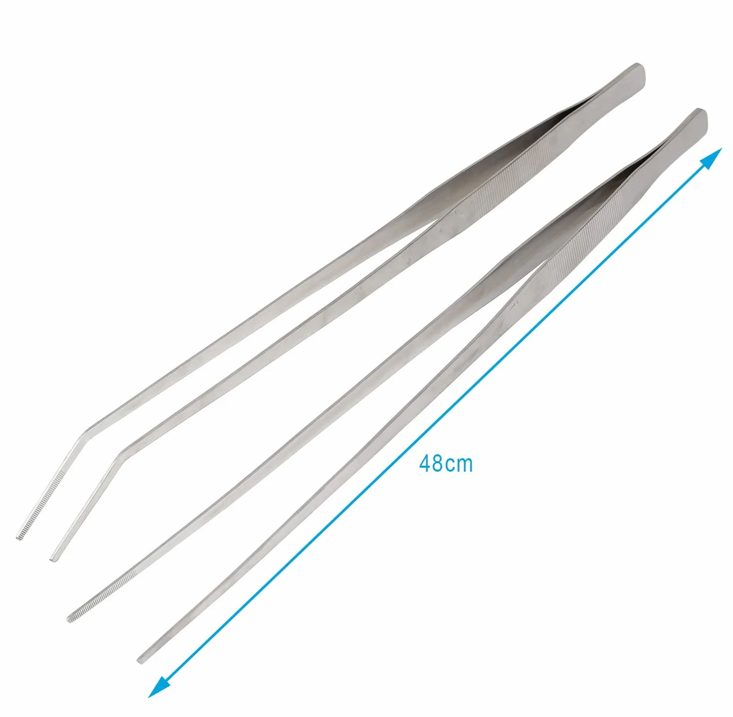 Pinces à épiler en acier inoxydable 48 cm Lot de 2 pour aquarium plantes aquatiques