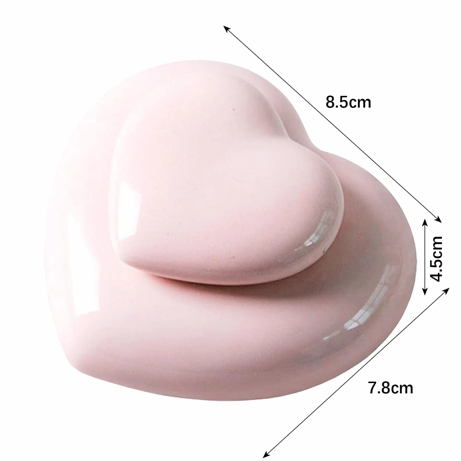 Urne funéraire pour Animaux de Compagnie en Forme de Coeur, Céramique, Rose