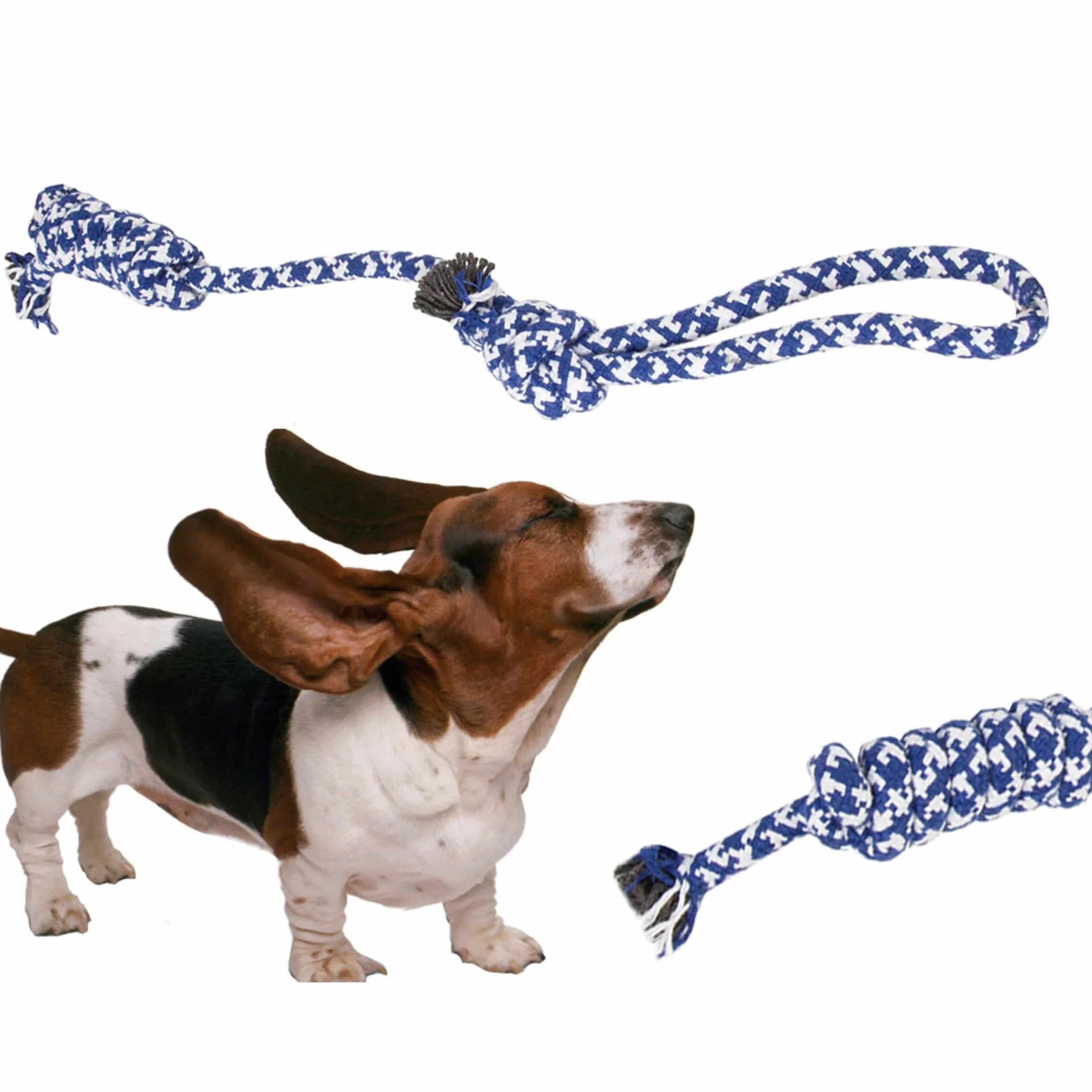 PARENCE Jouet Corde Tressée pour Chien 40 cm Ultra Résistant Poignée 10 cm
