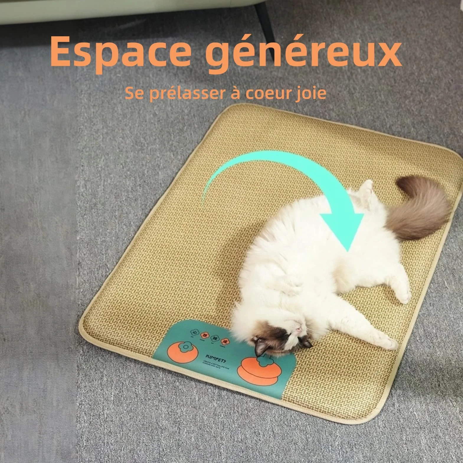 Couverture rafraîchissante pour Chiens Coussin rafraîchissant en rotin Naturel 60×50