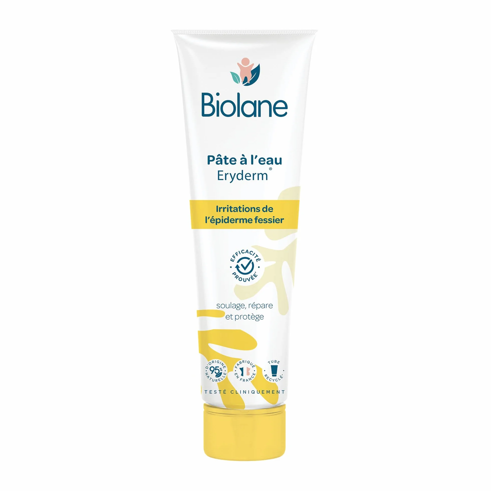 BIOLANE Eryderm Pâte à l'eau Bébé 75ml Soulage Répare Irritations Rougeurs Epiderme Fessier