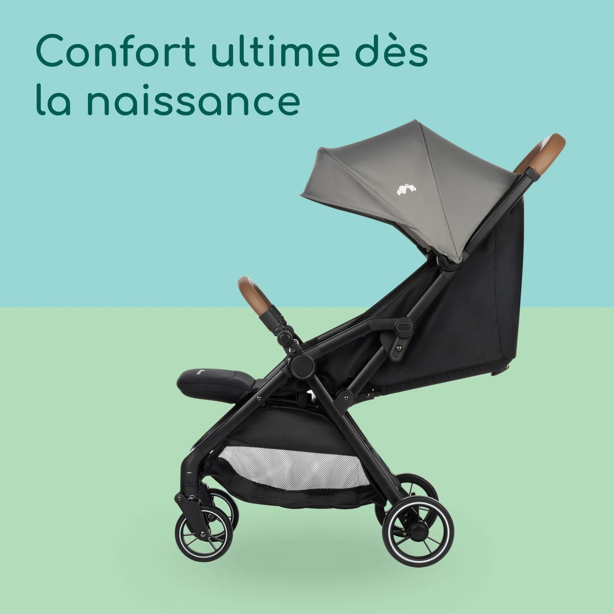 Bebeconfort Sunlite poussette canne compacte 0-4 ans 22 kg légère 7,2 kg 3 positions inclinaison inclinable d'une main grand panier Tinted Grey