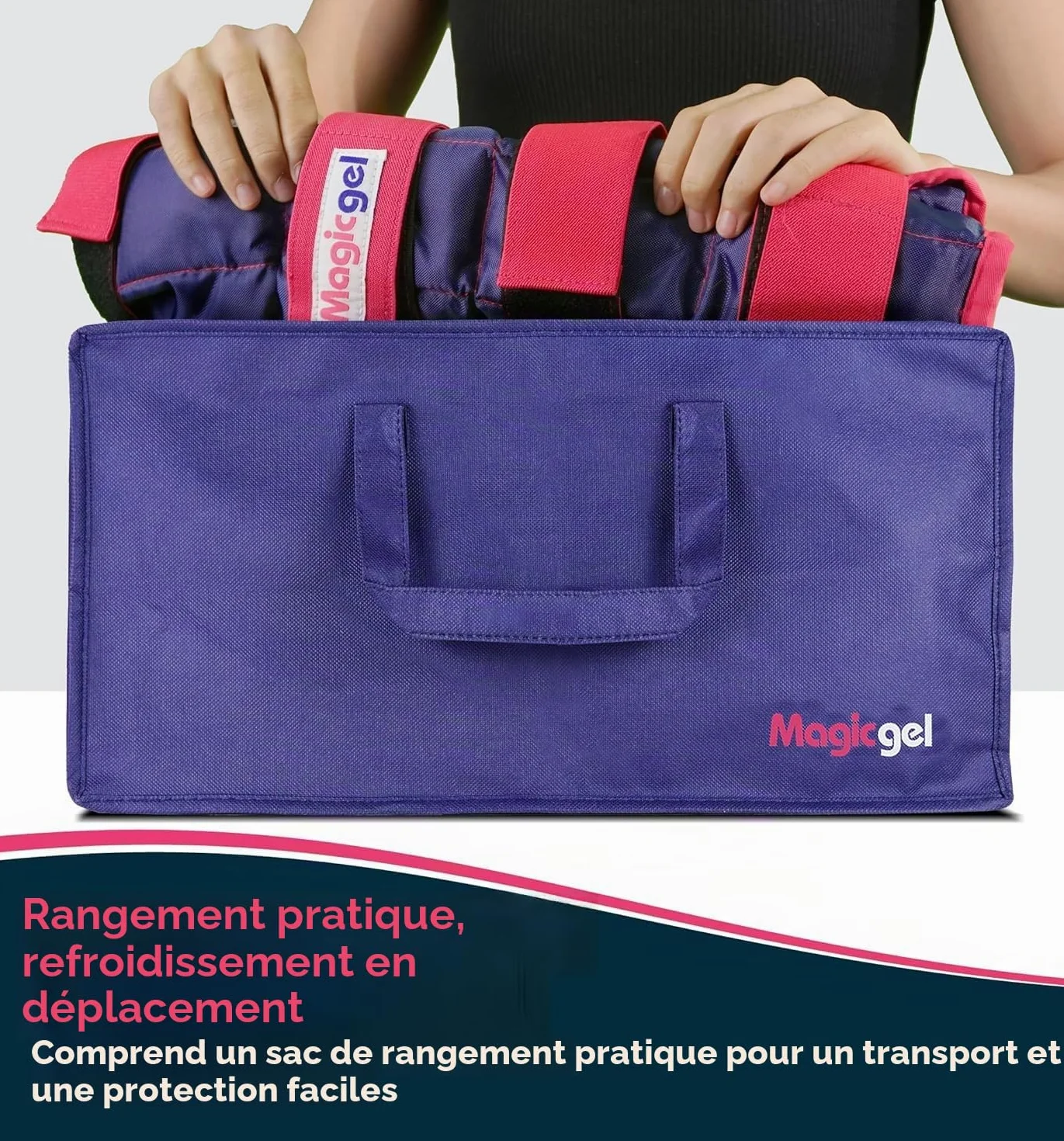 Magic Gel Pack de Gel de Glace pour Chevaux - Enveloppe Botte Guêtre de Thérapie par le Froid pour Jambe de Cheval - Poche de Glace Géante (Twin Ice Boot)