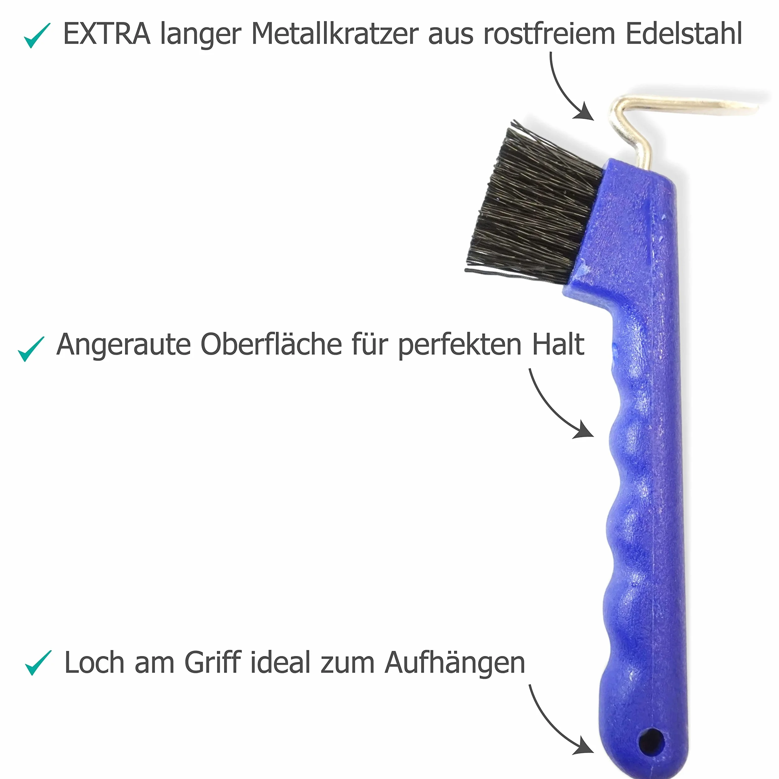 Cure-pied avec brosse pour sabots chevaux ânes chèvres ergonomique solide