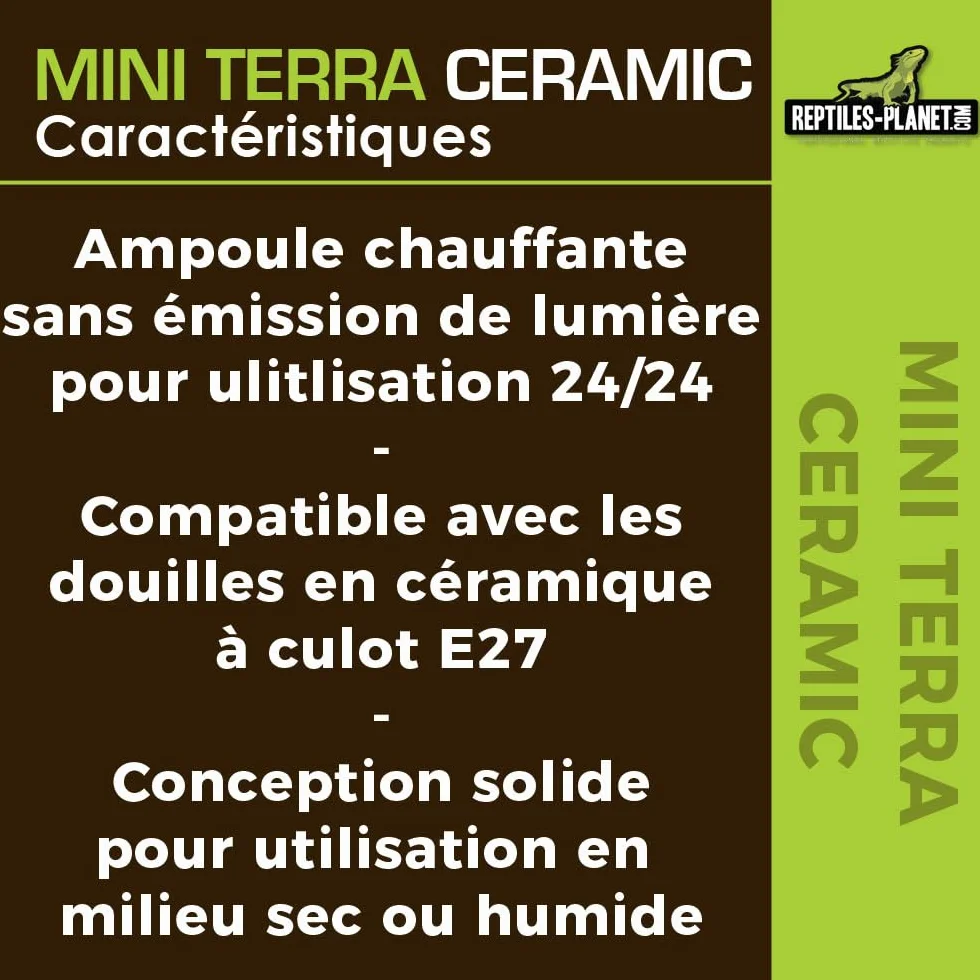 Ampoule Chauffante pour Reptiles Reptiles Planet Mini Terra Ceramic 20 W