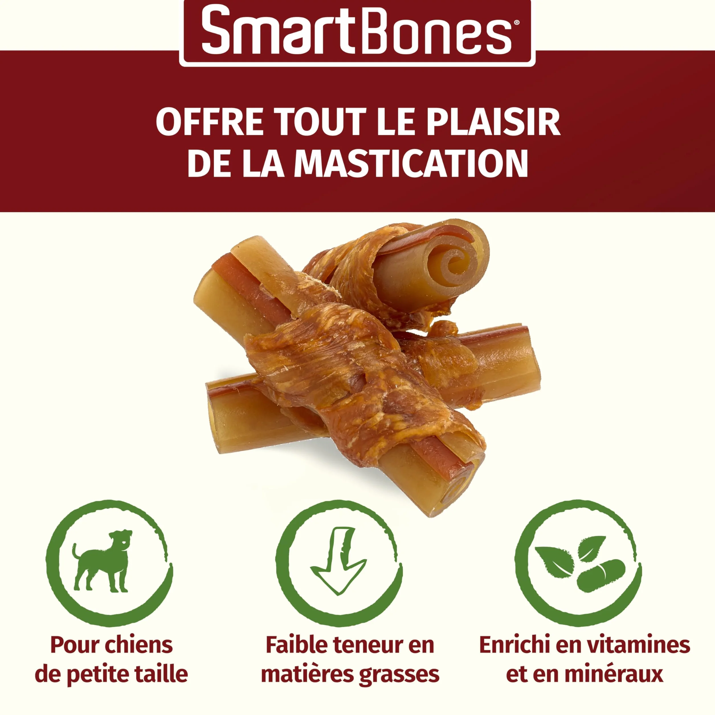 SmartBones Bâtonnets à Mâcher au Poulet pour Chien Adulte Petite Taille - 9 Pièces Sans Peau, Faible en Matières Grasses, Enrichi en Vitamines et Minéraux