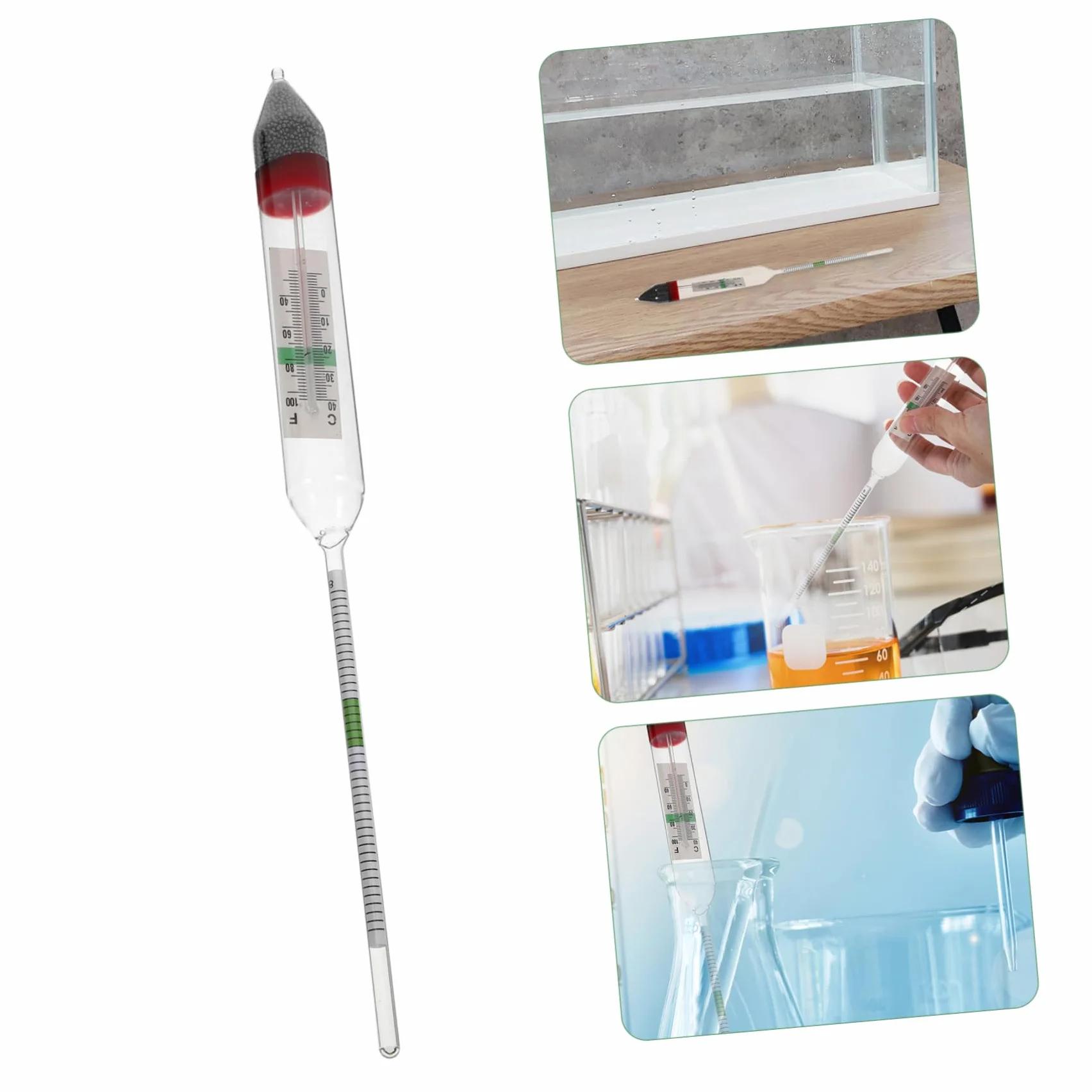 ULTECHNOVO Hydromètre Pour Aquarium Salinomètre En Verre Densimètre Eau Mer