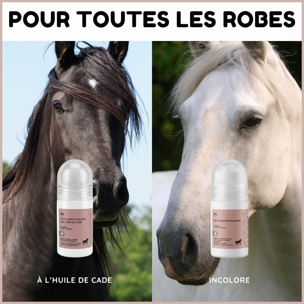 Roll-on Anti Mouches Cheval Naturel Protection Yeux Zones sensibles Anti taons Insectes Huile de Cade 65 ML