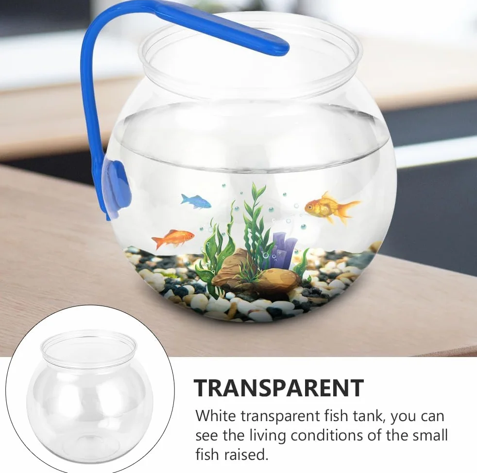 Plastique Poisson Bol Tambour Aquarium Rond Transparent Betta Poisson Rouge Mini Décoration