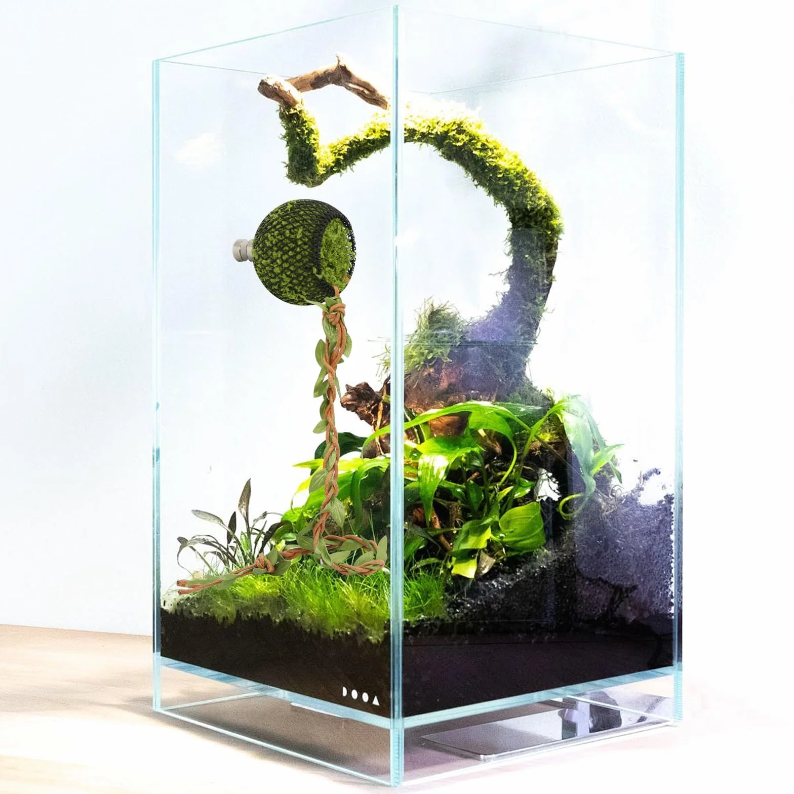 Cachette pour Reptiles avec 2 Aimants Puissants, Abri en Cuir pour Araignées Sauteuses - Décoration Naturelle en Maille pour Terrariums
