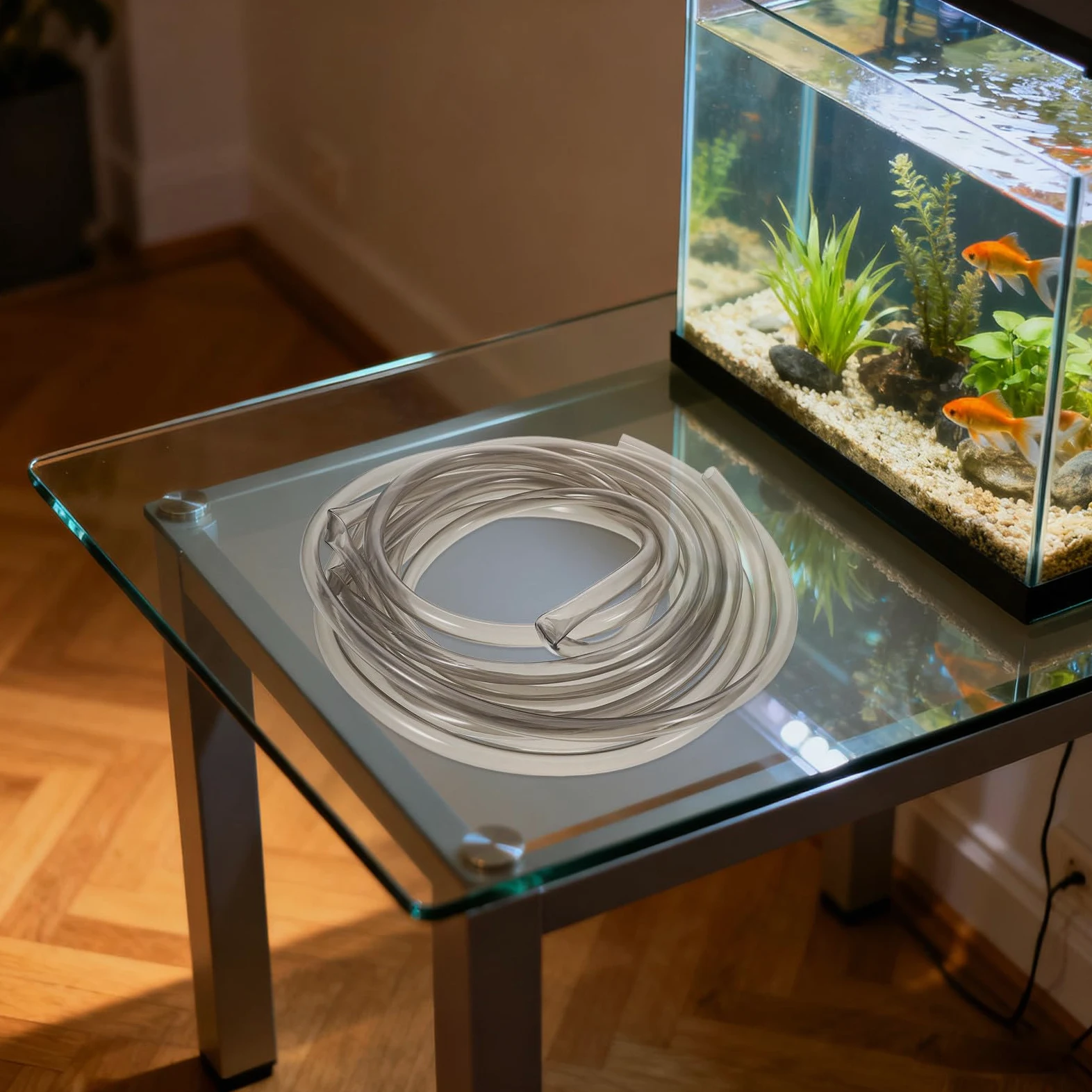 Tuyau de Siphon pour Aquarium avec Pince - Tube de Transfert d'eau de 5 m pour Le Nettoyage du Gravier d'aquarium - Aspirateur de substrat pour l'entretien des de Tortues Betta