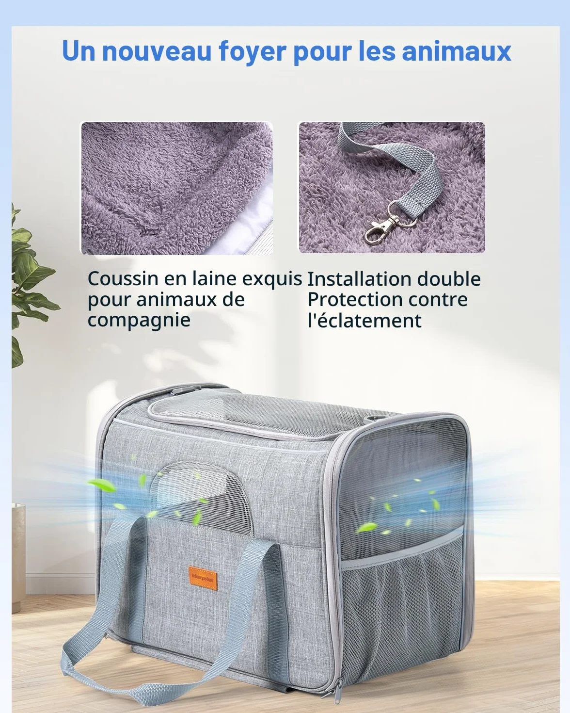 Morpilot Sac de Transport Pliable avec Roulettes pour Chat Petit Chien