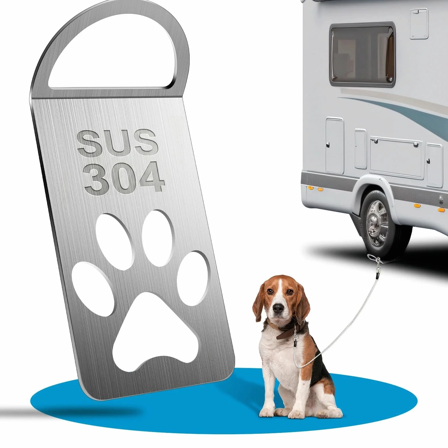 Ancrage au Sol 0.4cm Acier Inoxydable 304 pour Camping-Car
