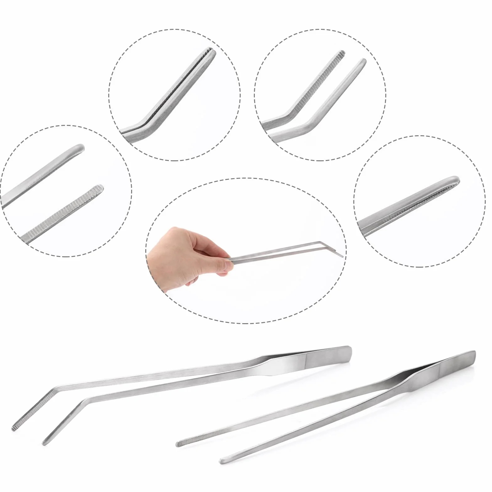 cobee Ensemble de pinces à épiler pour aquarium en acier inoxydable 27cm