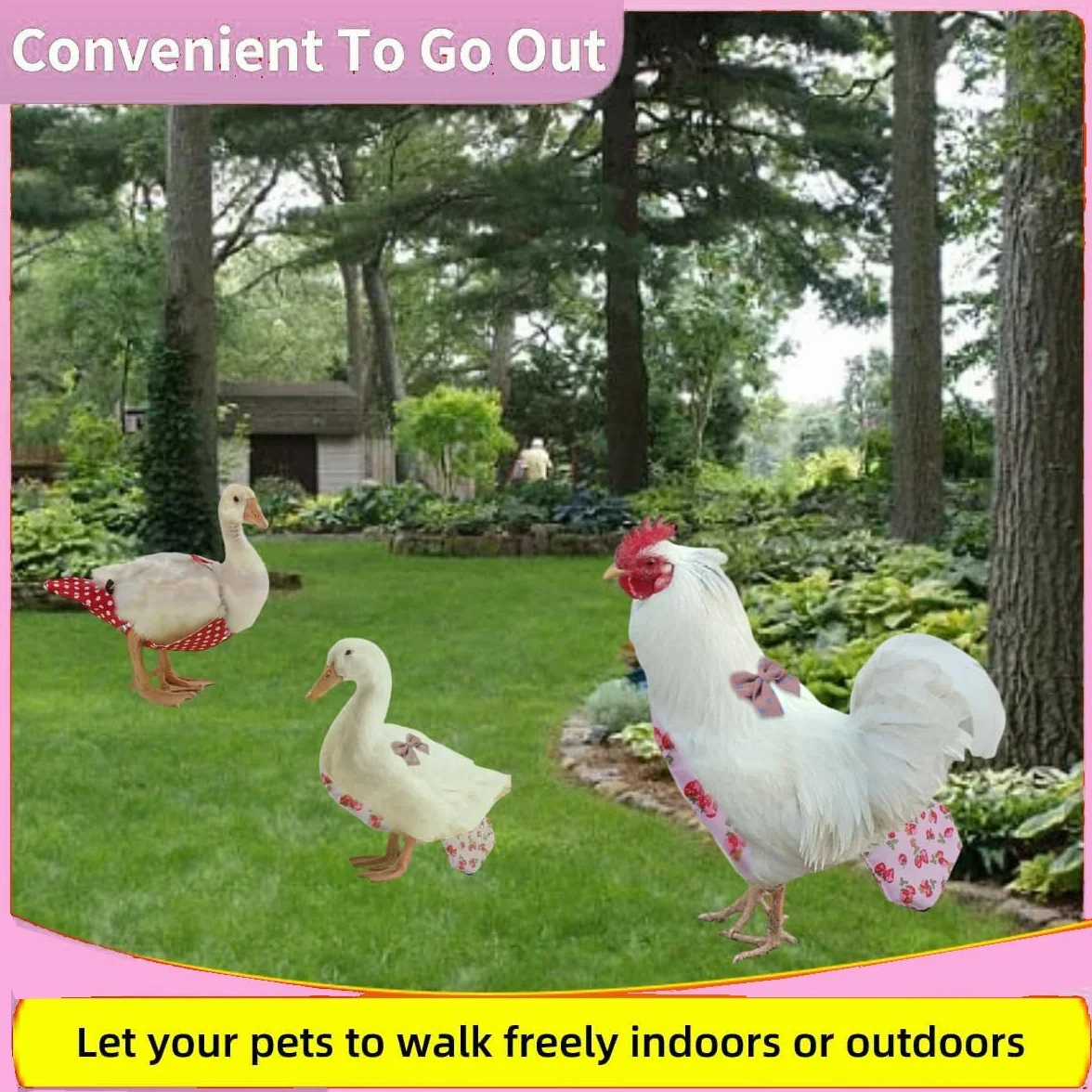Lot de 3 couches réutilisables imperméables lavables pour poules bantam canards oies soie oiseaux domestiques