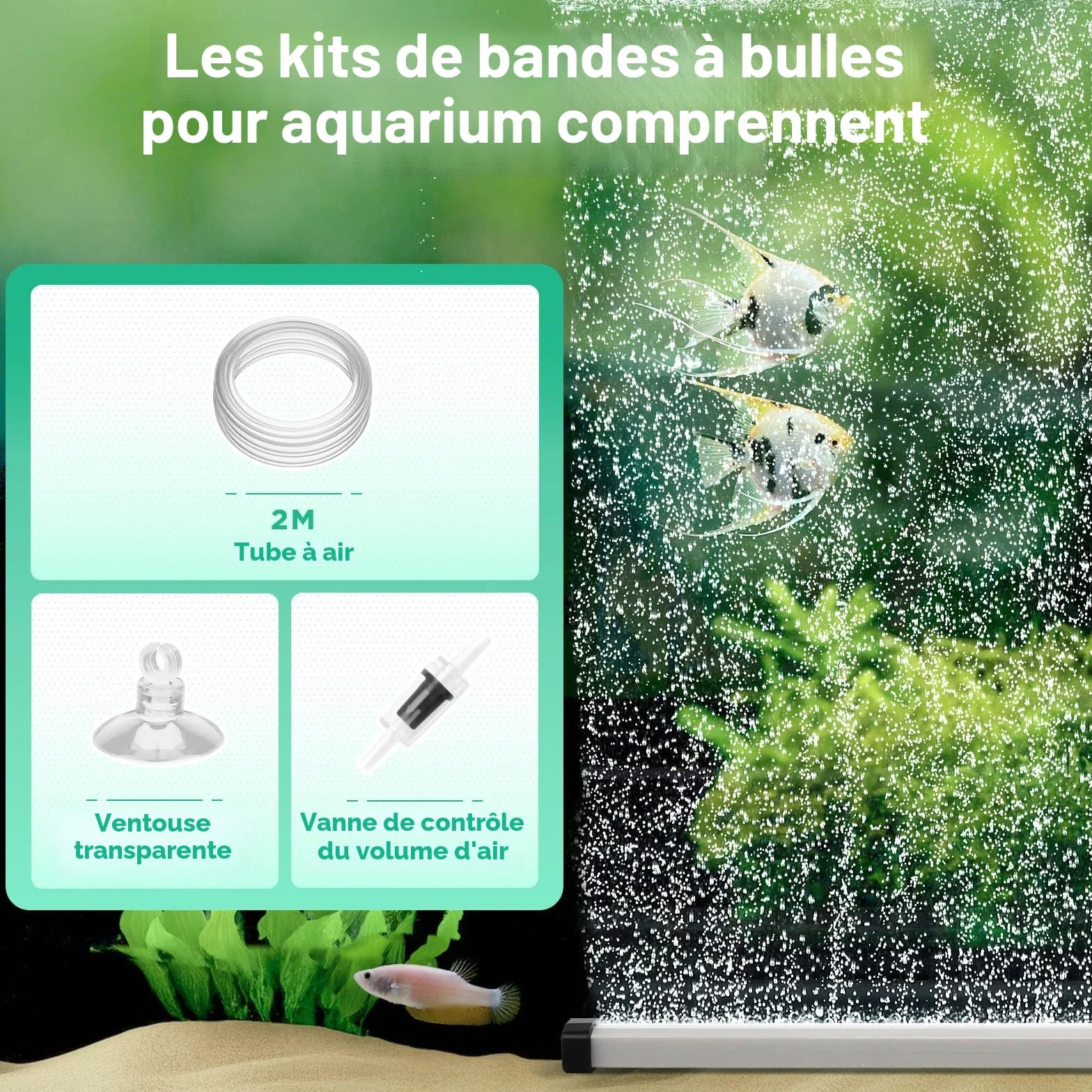 Hygger Diffuseur Air Aquarium Bulleur Pierre à Air avec Tuyau 15cm