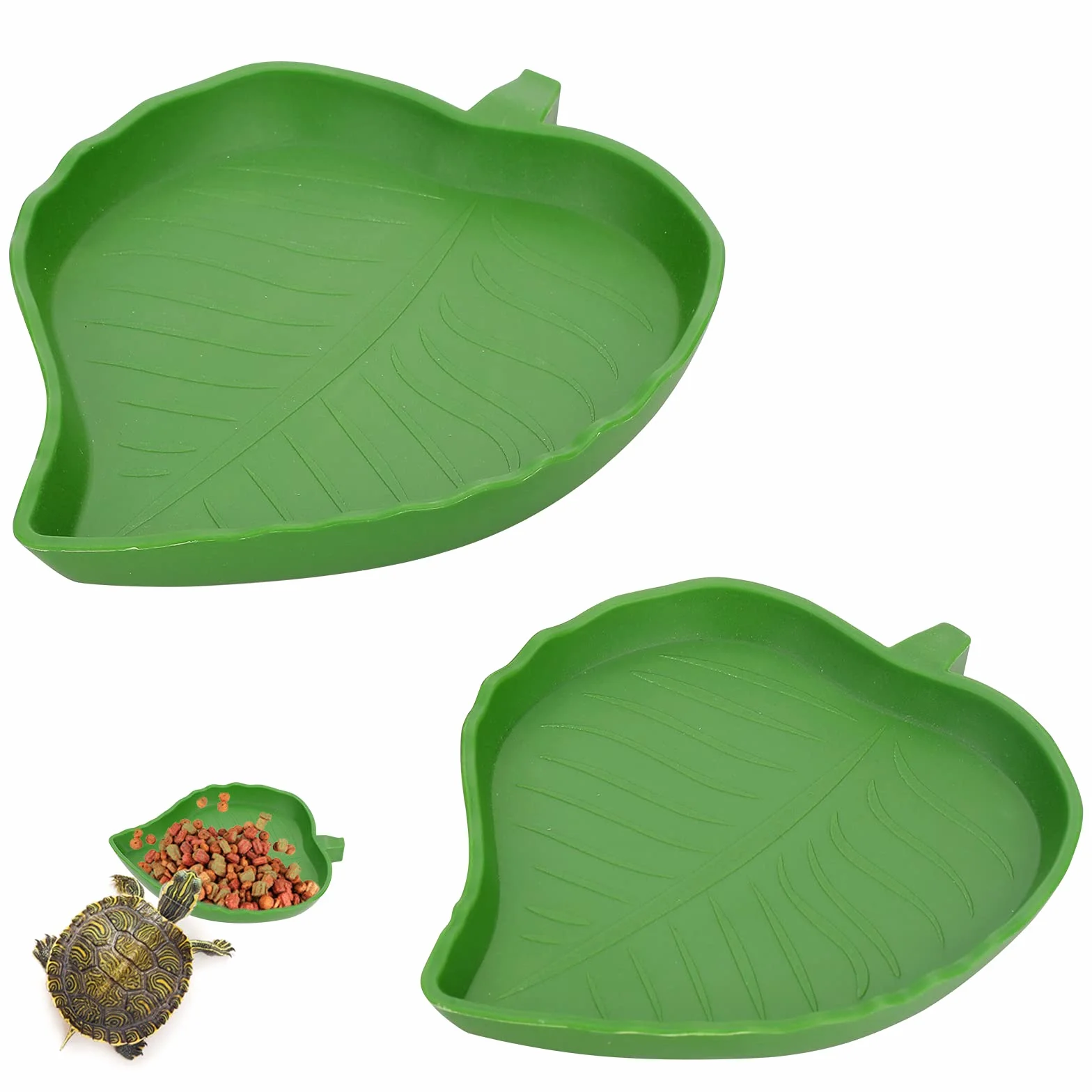 Molain Lot de 2 bols plats pour nourriture et tortue - 2 tailles