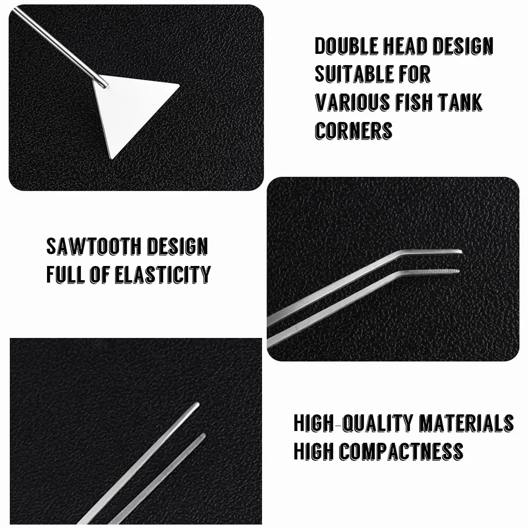 Aquarium Aquascaping Kit 3 Pièces Acier Inoxydable Pinces Pelle Outils Entretien