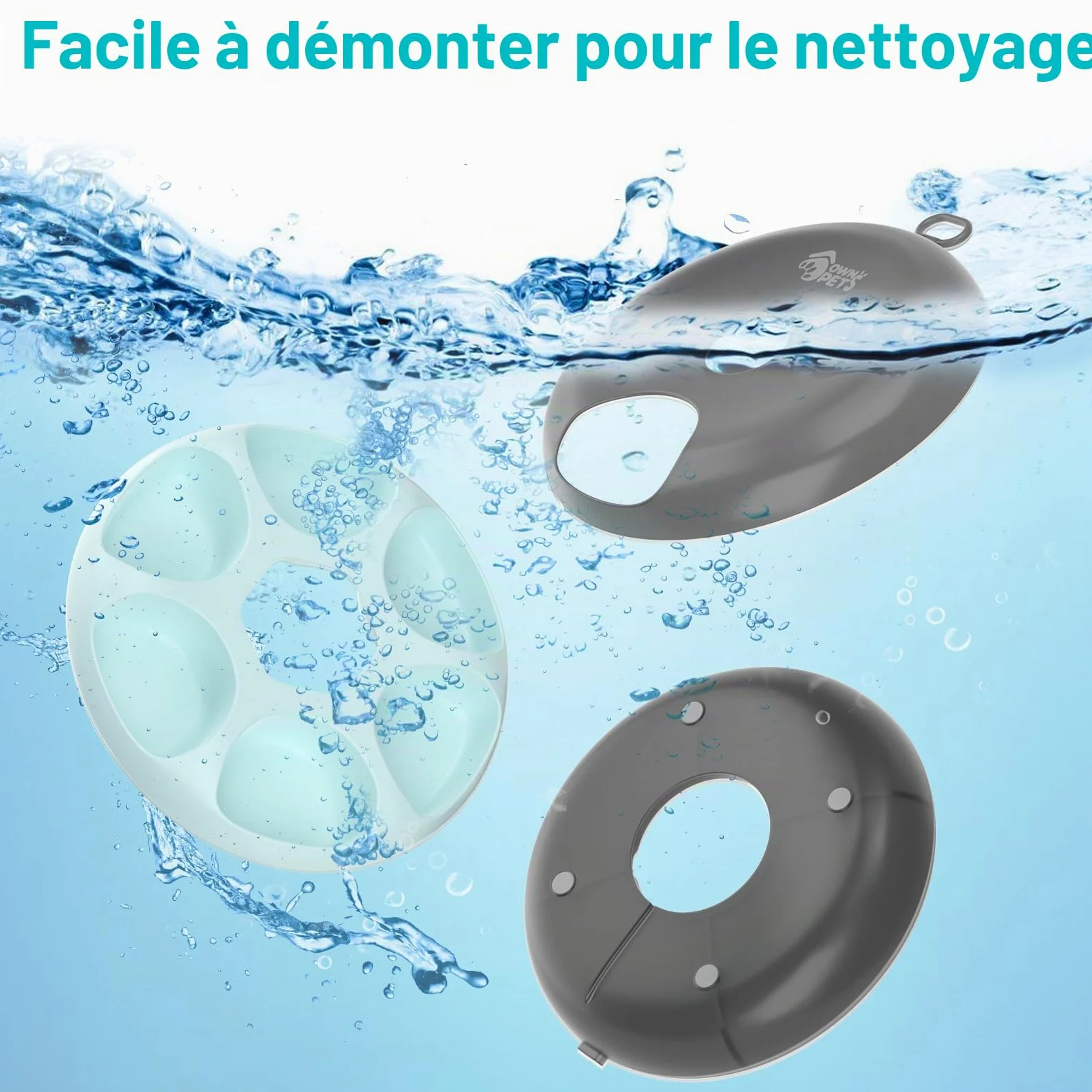 Ownpets Distributeur automatique de nourriture pour chat - 6 repas - Avec 2 blocs réfrigérants - Minuterie programmable - Alimentation automatique pour chats et chiens de petite taille