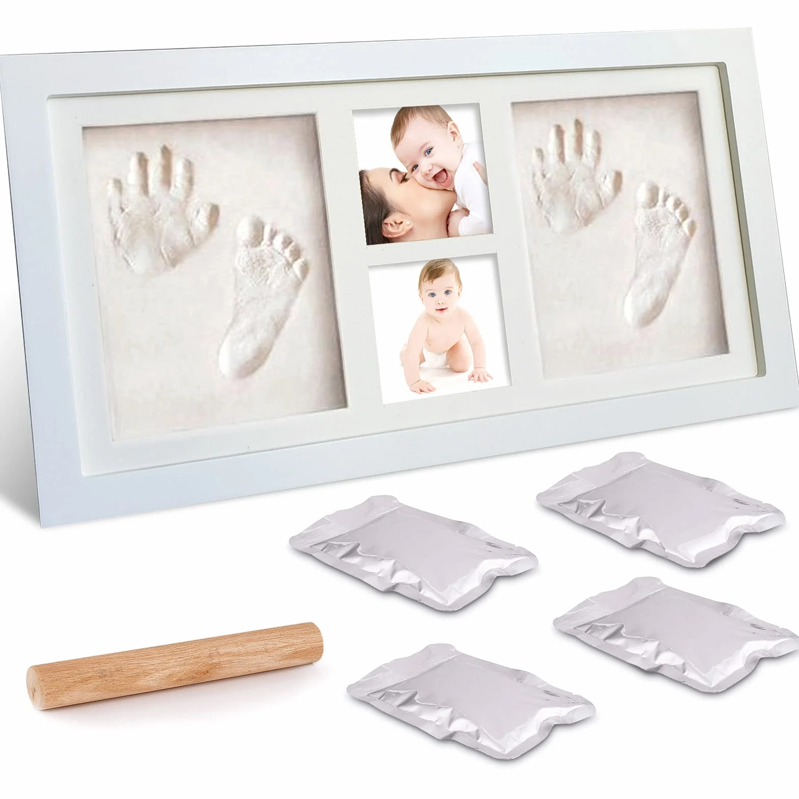 Cadre Empreintes Bébé Kit Empreinte Mains Argile Souvenirs Naissance