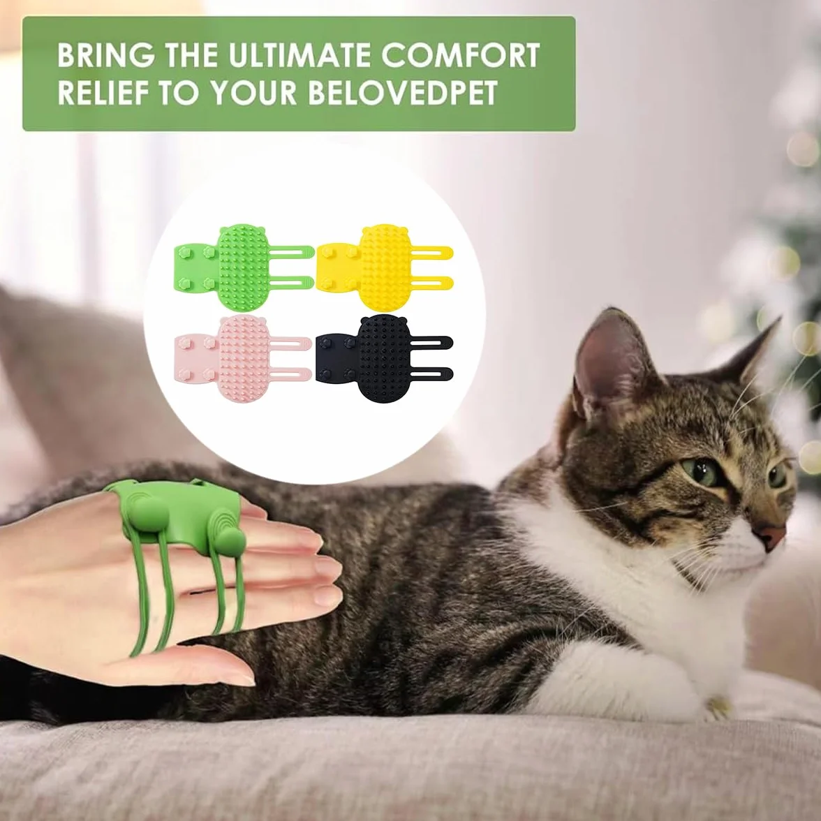 Brosse de Massage Murale Autonettoyante 4 Pcs pour Poil Chat Pieds Table Chaise