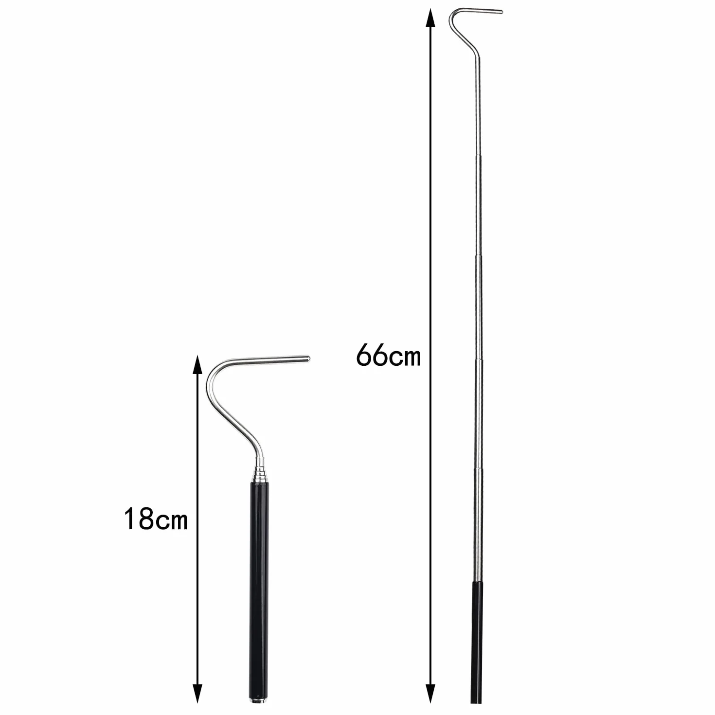 Lot de 2 crochets rétractables en acier inoxydable pour attraper les serpents