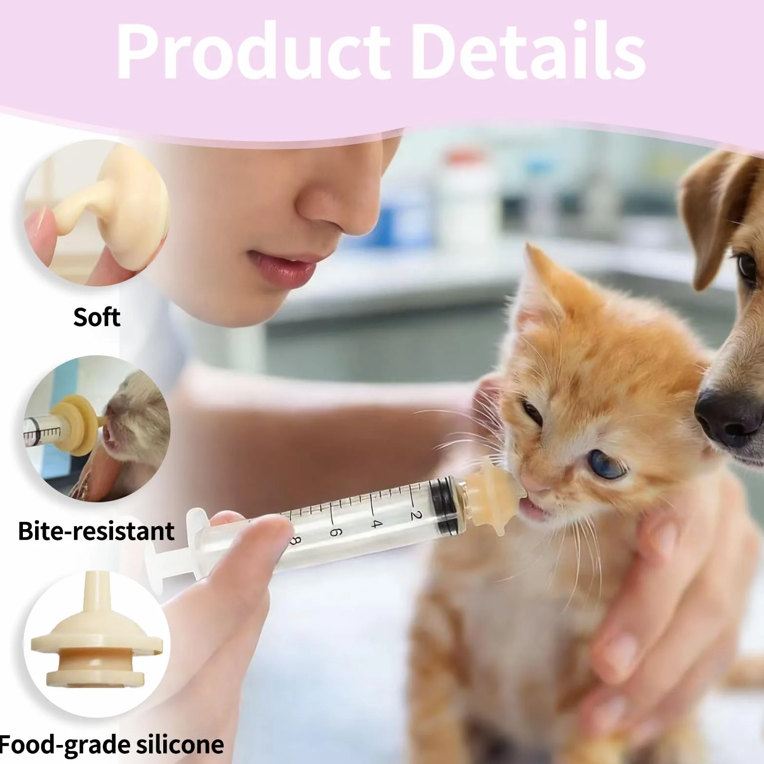 Kit d'Alimentation Animaux Nouveau-Nés avec 10 Tétines Silicone et 2 Seringues Graduées