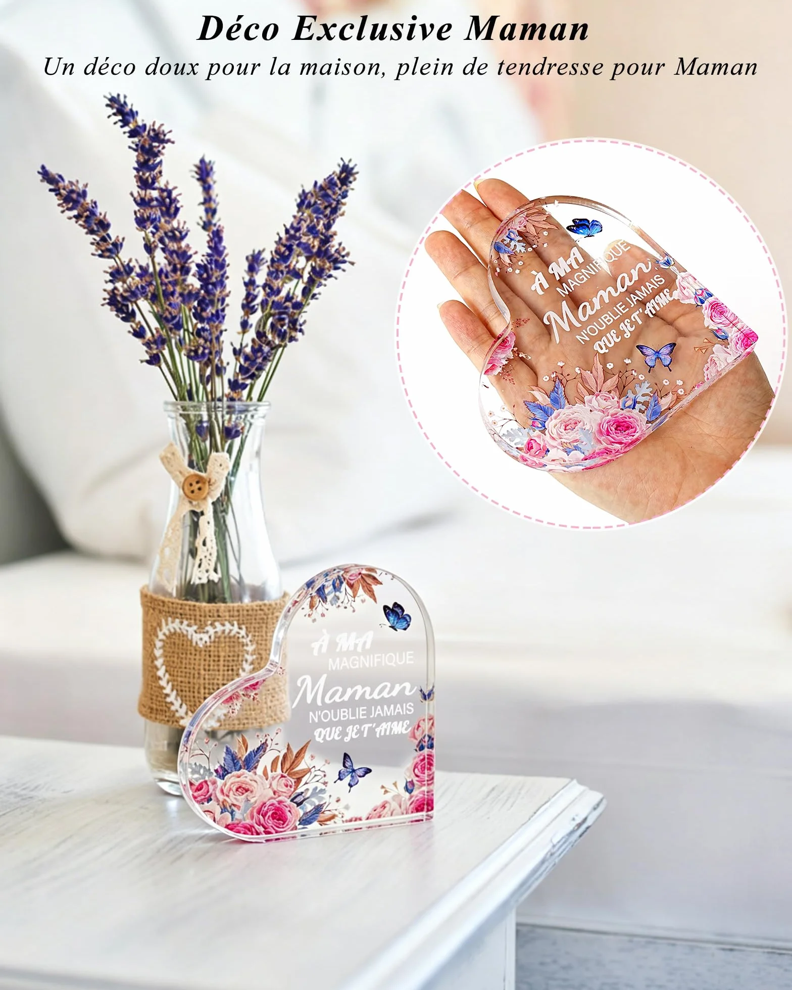 Merclix Coffret Cadeau Maman Bracelet Porte-Clés Ornement Acrylique Fête des Mères