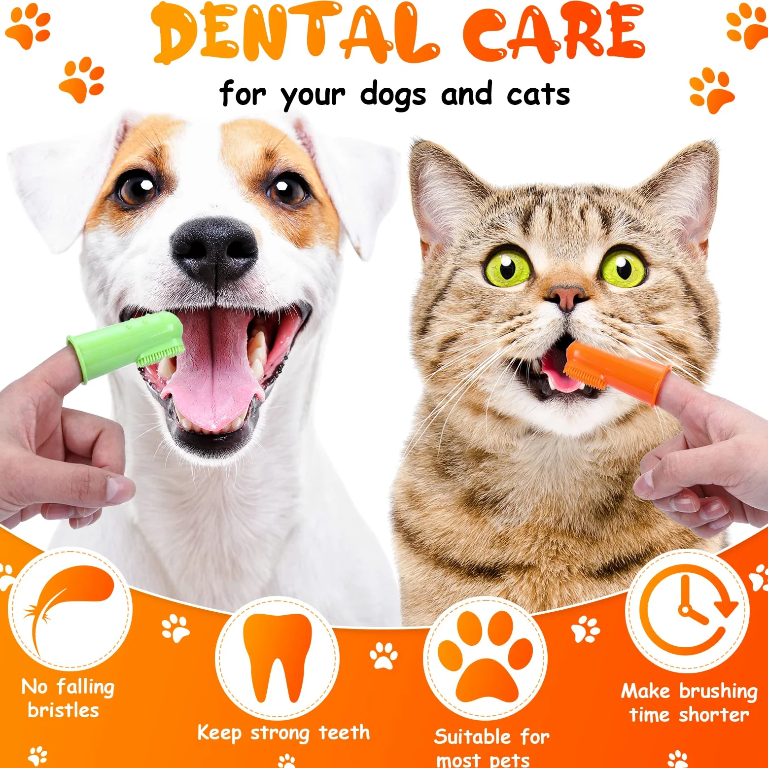 Lot de 80 brosses à dents souples pour chien - Nettoyage facile des dents - Pour les petits chats et chiots